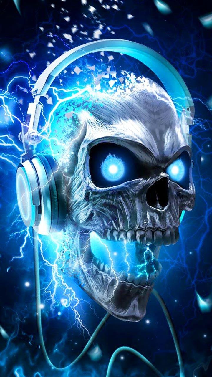 750x1334 Skull Dark Blue Gothic Fantasy iPhone 6 iPhone 6S iPhone 7 HD 4k  Wallpapers Images Backgrounds Photos and Pictures