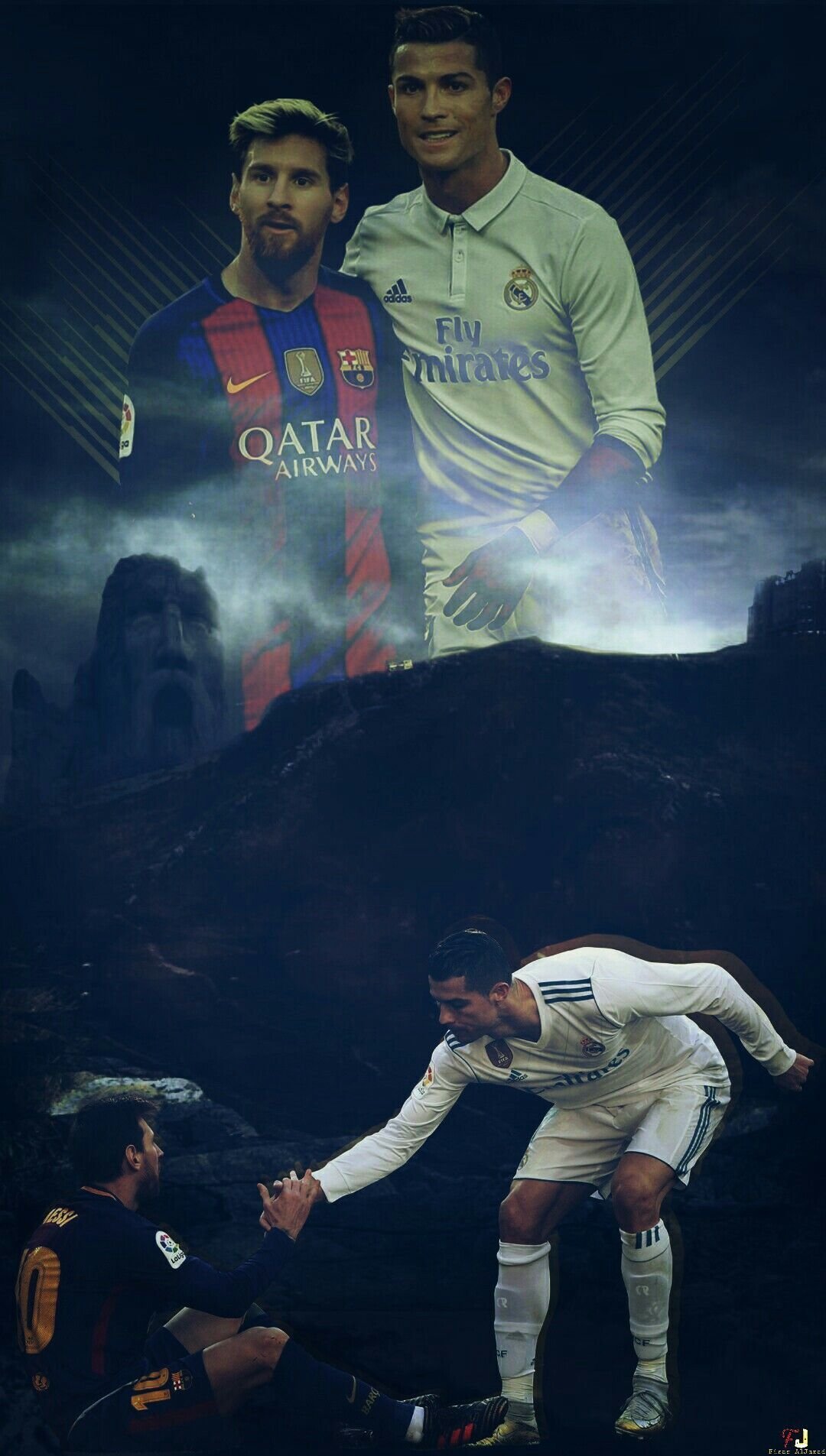 Messi and Ronaldo chess wallpaper