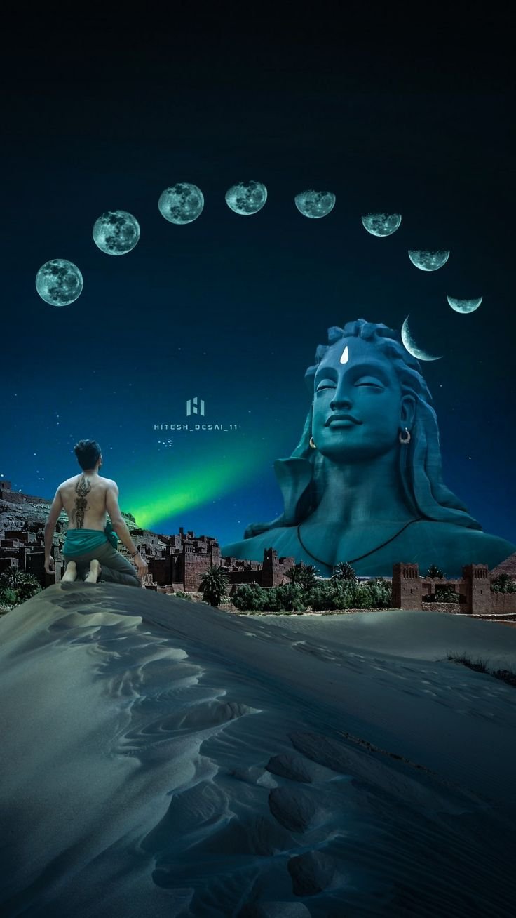 Download Adiyogi Shiva Statue At Night Wallpaper | Wallpapers.com