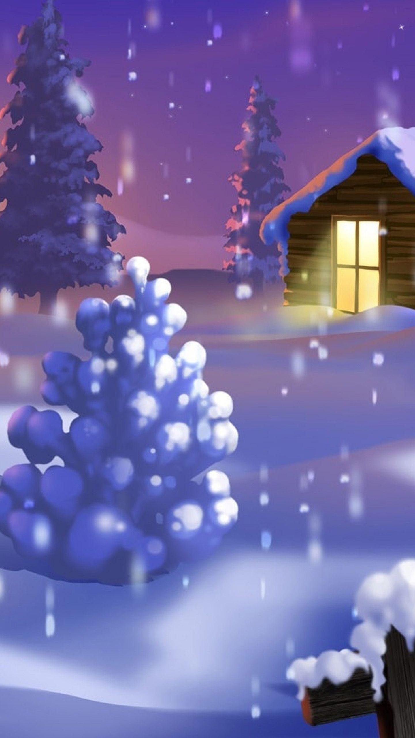 Classic Home Winter Scene Wallpaper Download | MobCup