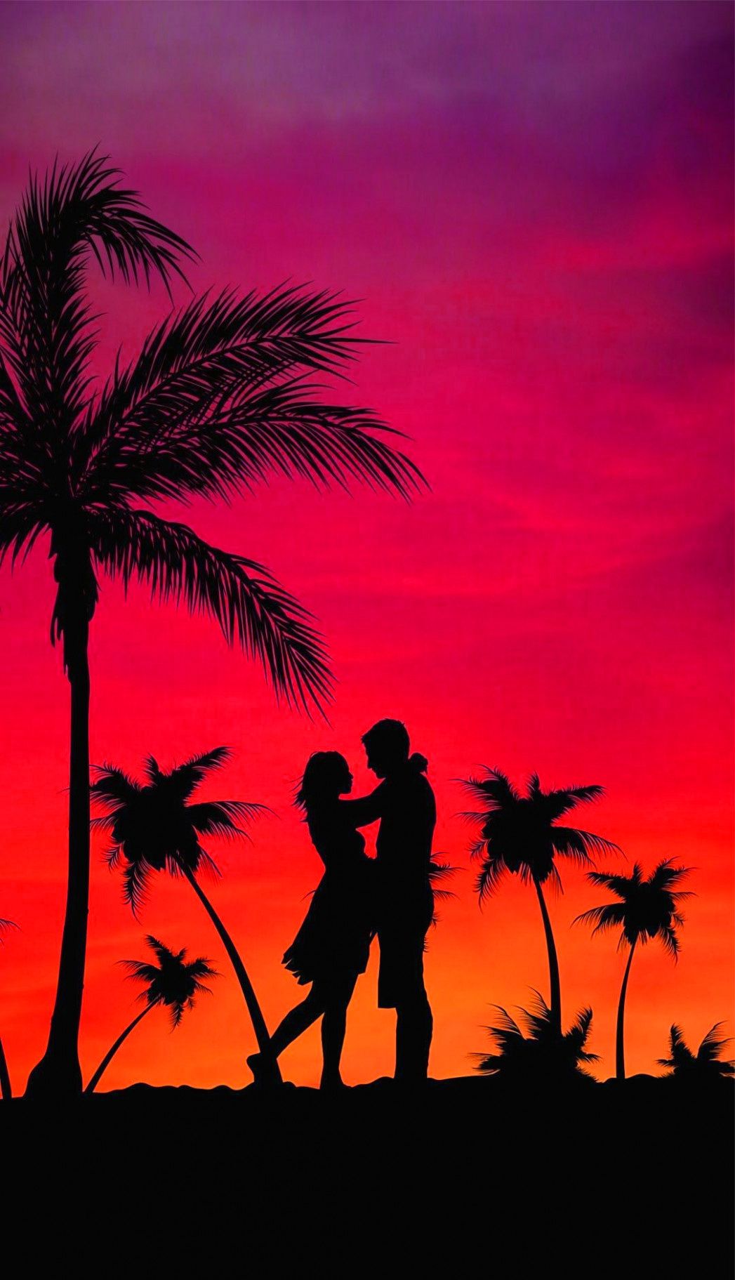 Couple Love - Silhouette Wallpaper Download | MobCup