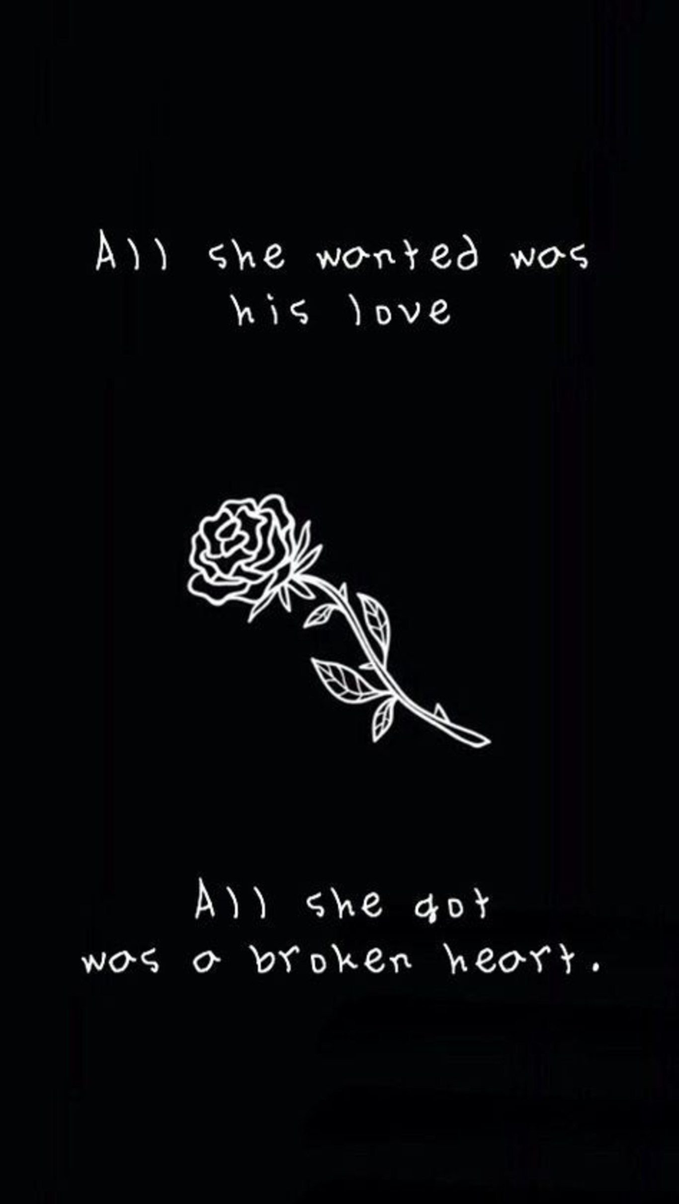 black rose and broken heart