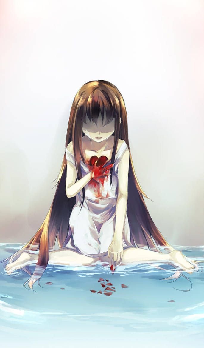 Dark Anime Girl - Arrow Heart Wallpaper Download