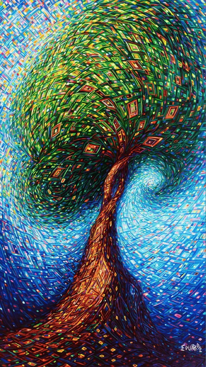 Abstract Tree Painting Art