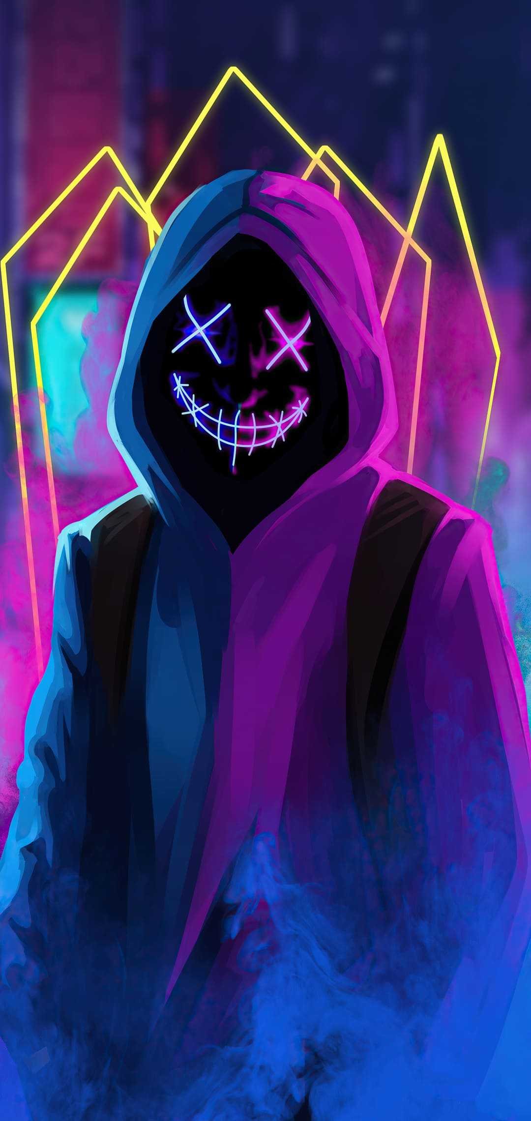 Neon mask wallpaper by Syedfardeendx - Download on ZEDGE™ | 7e73