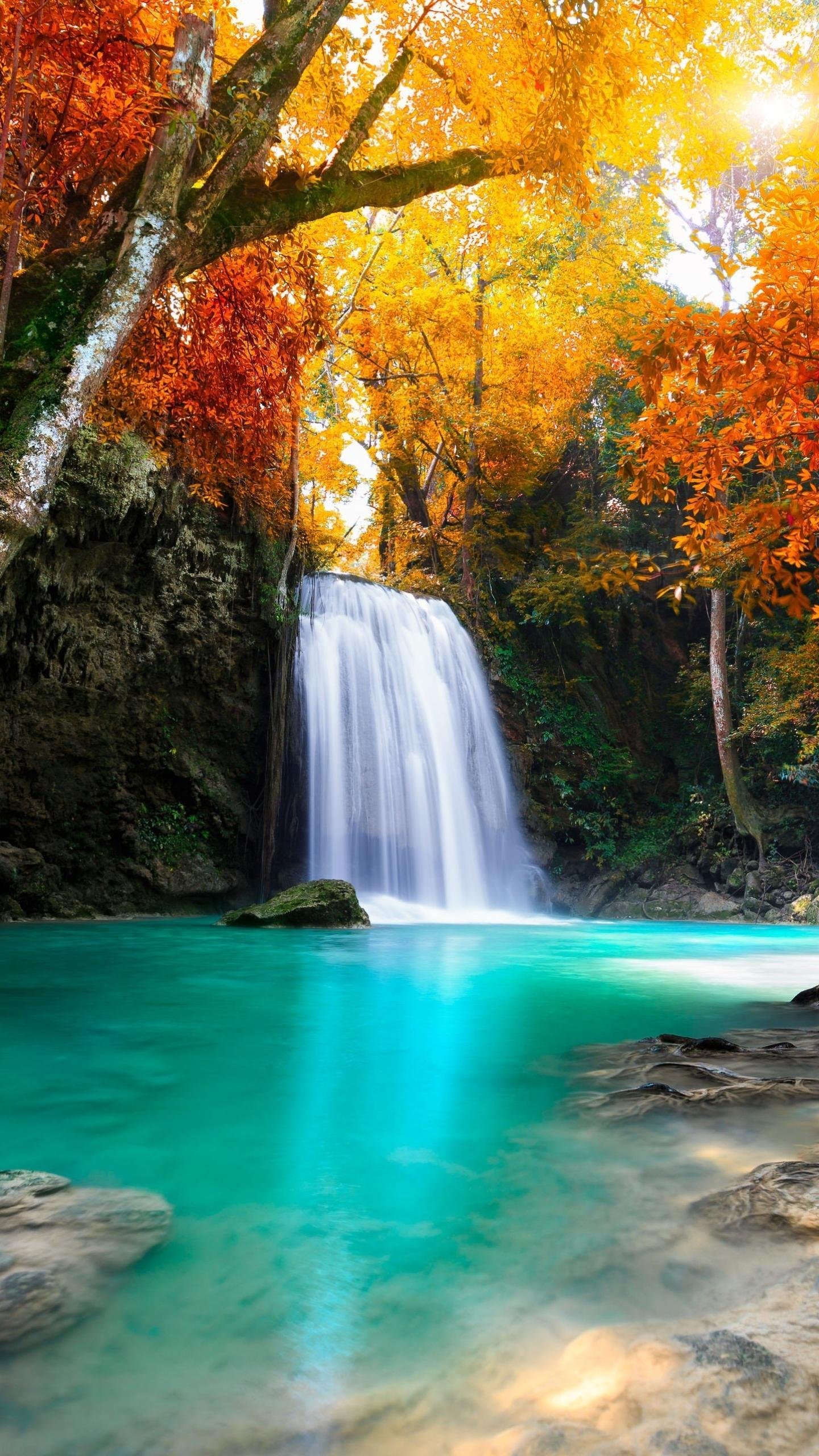 Colorful Waterfall, bonito, good, nice, HD phone wallpaper | Peakpx