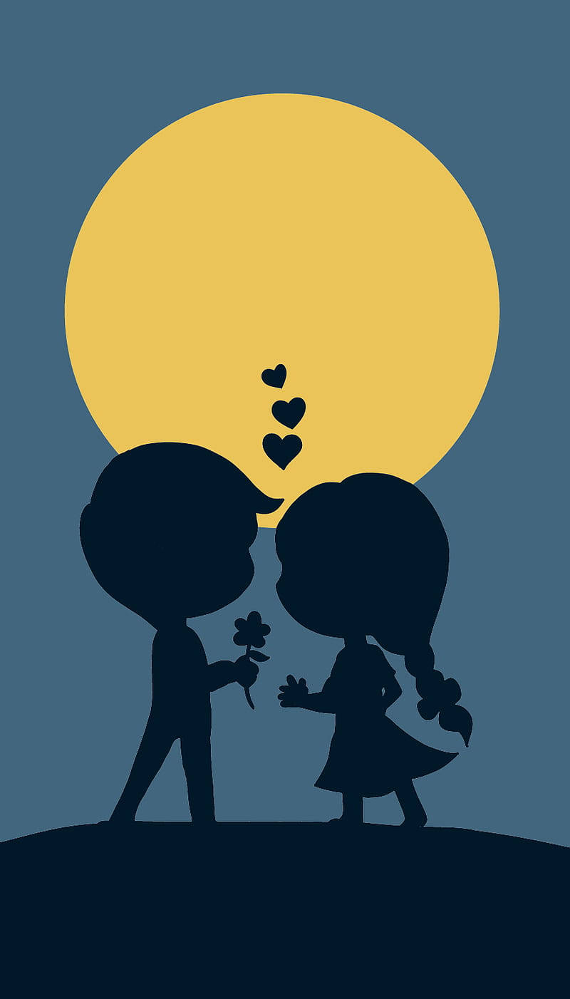 Couple On The Moon Devart - vector art