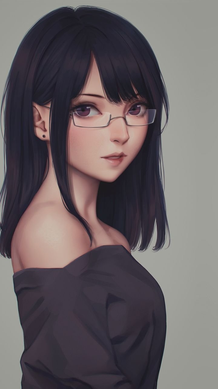 Anime cute girls with glasses Wallpaper Download | MobCup