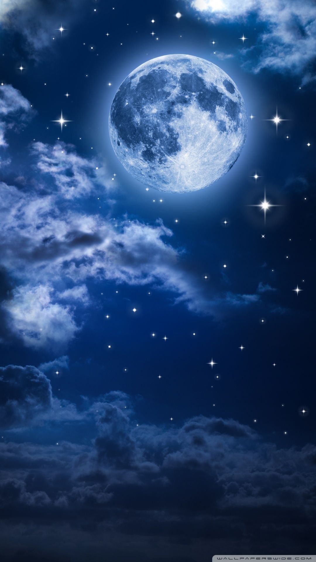 full moon and stars wallpaper