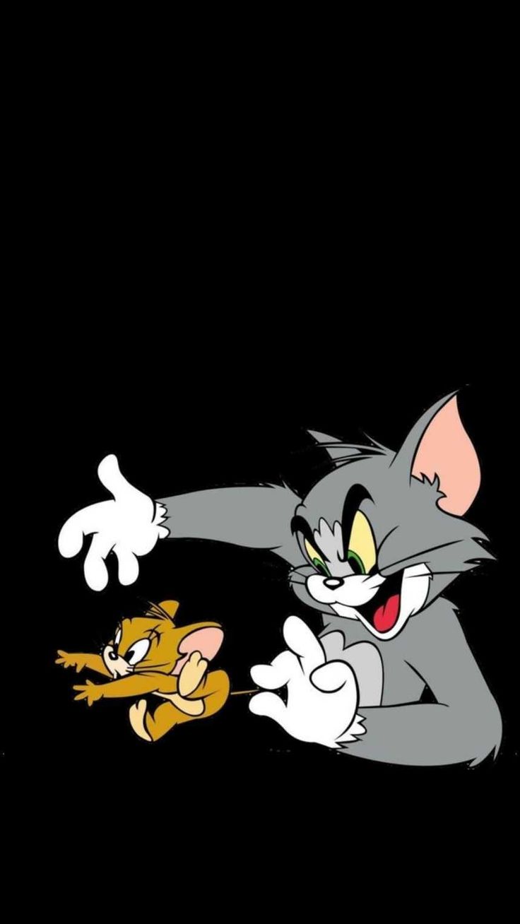 Tom And Jerry - Black Background Wallpaper Download 