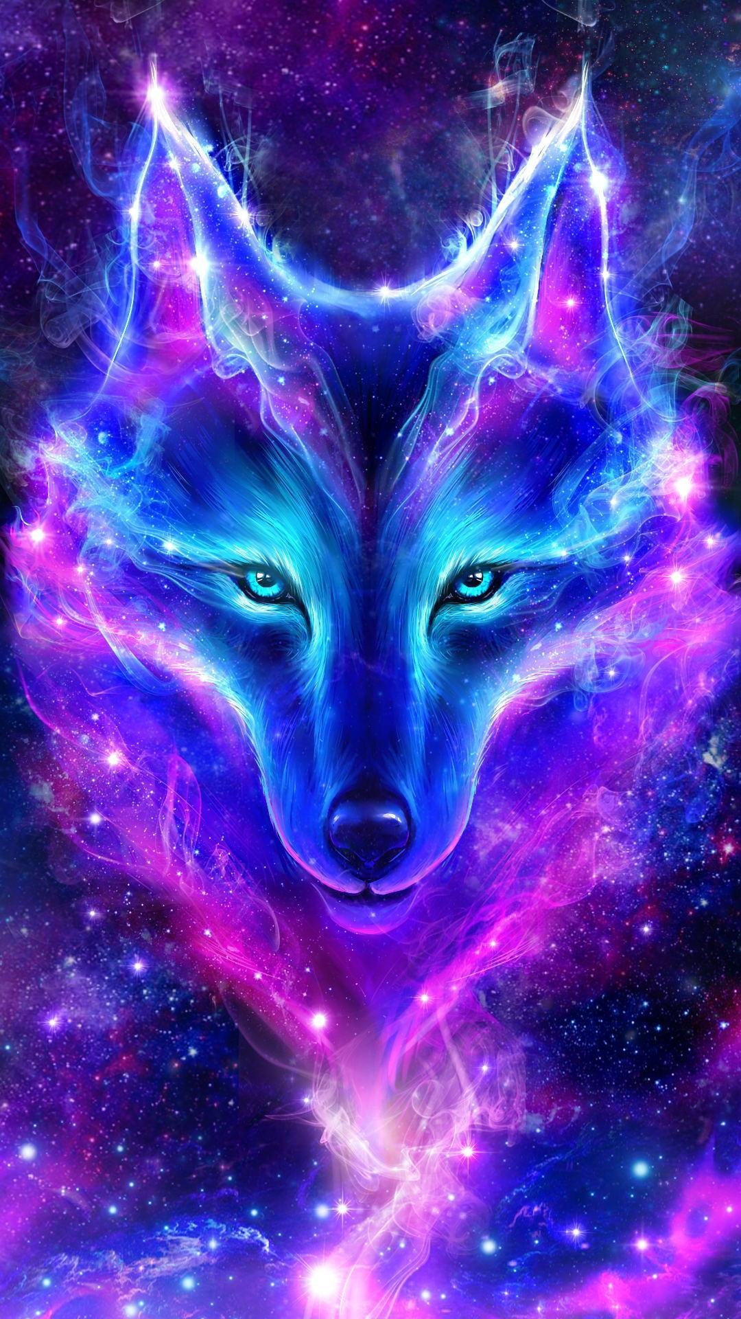 Galaxy wolf blue neon red wolves HD phone wallpaper  Peakpx