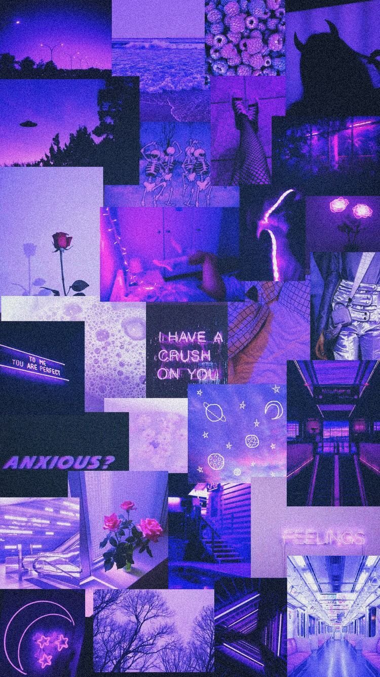 Aesthetic purple collage Wallpapers Download | MobCup