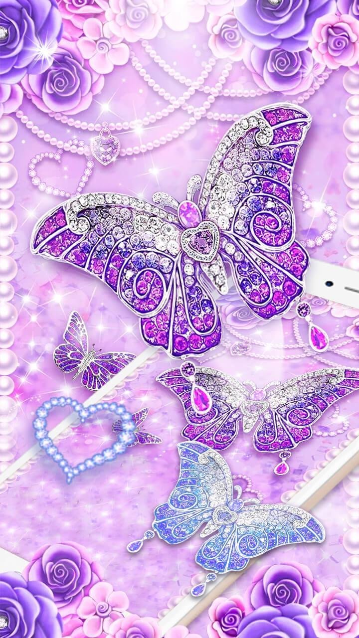 Butterfly aesthetic background pink design with sparkling stars  free  image by rawpixelcom    Butterfly background Pink wallpaper iphone Butterfly  wallpaper