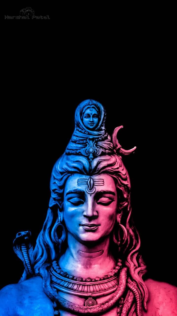 Lord Shiva Statue - Black Background