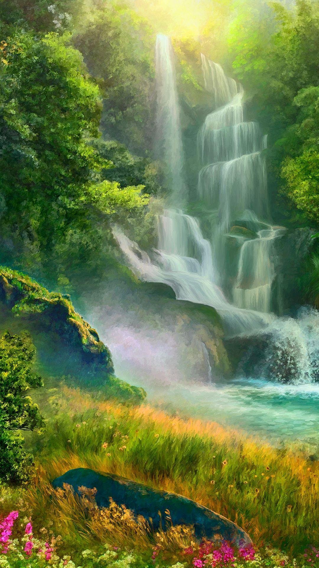 Greenery Nature Waterfall