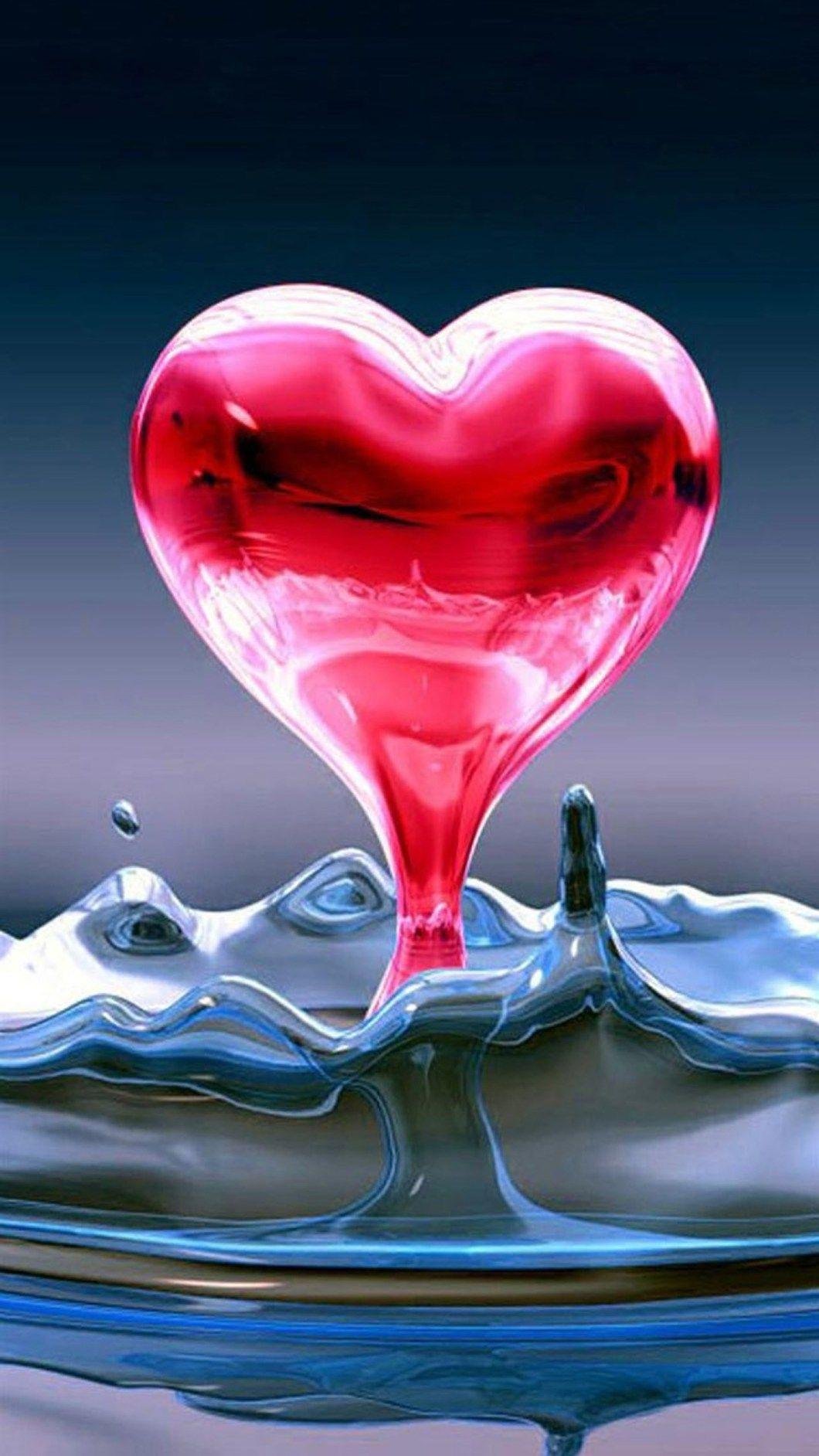 heart in water wallpaper