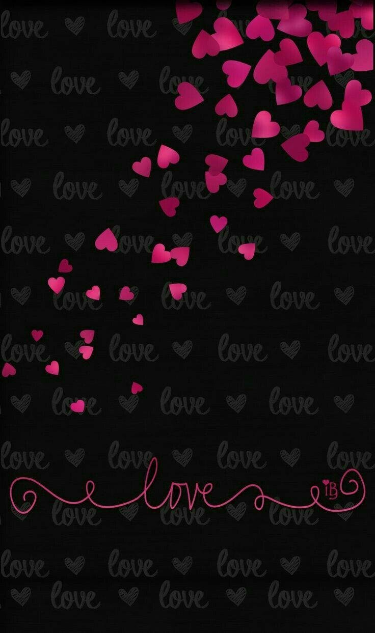 pink and black wallpaper love
