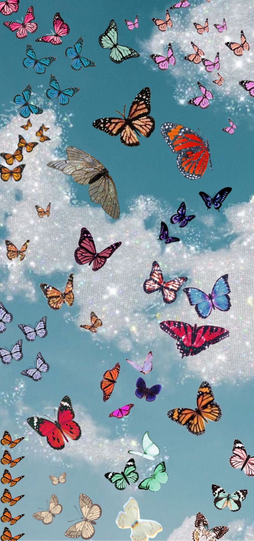 Butterfly wallpaper aesthetic  Blue butterfly wallpaper background designs
