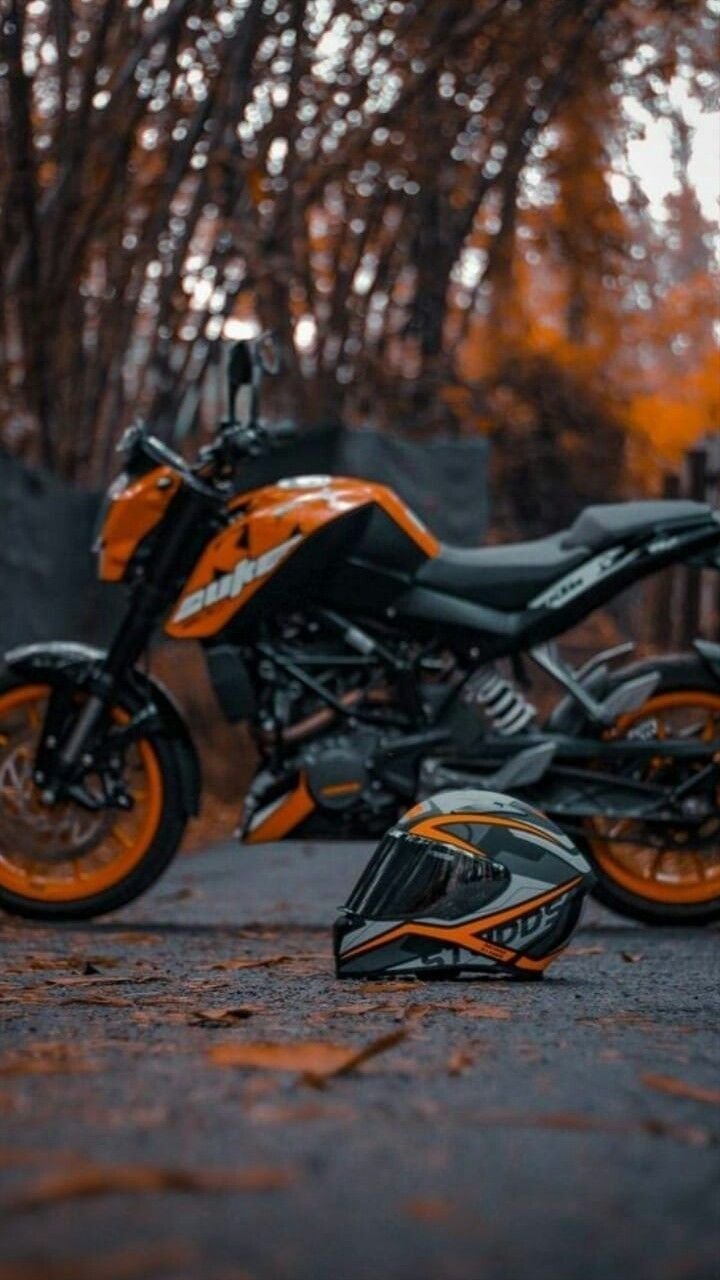 Orange And Black Duke Bike