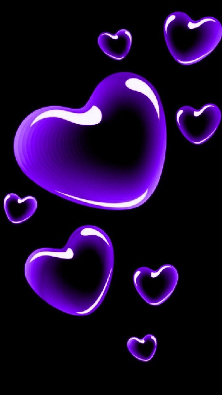 3d purple heart hd wallpaper for mobile