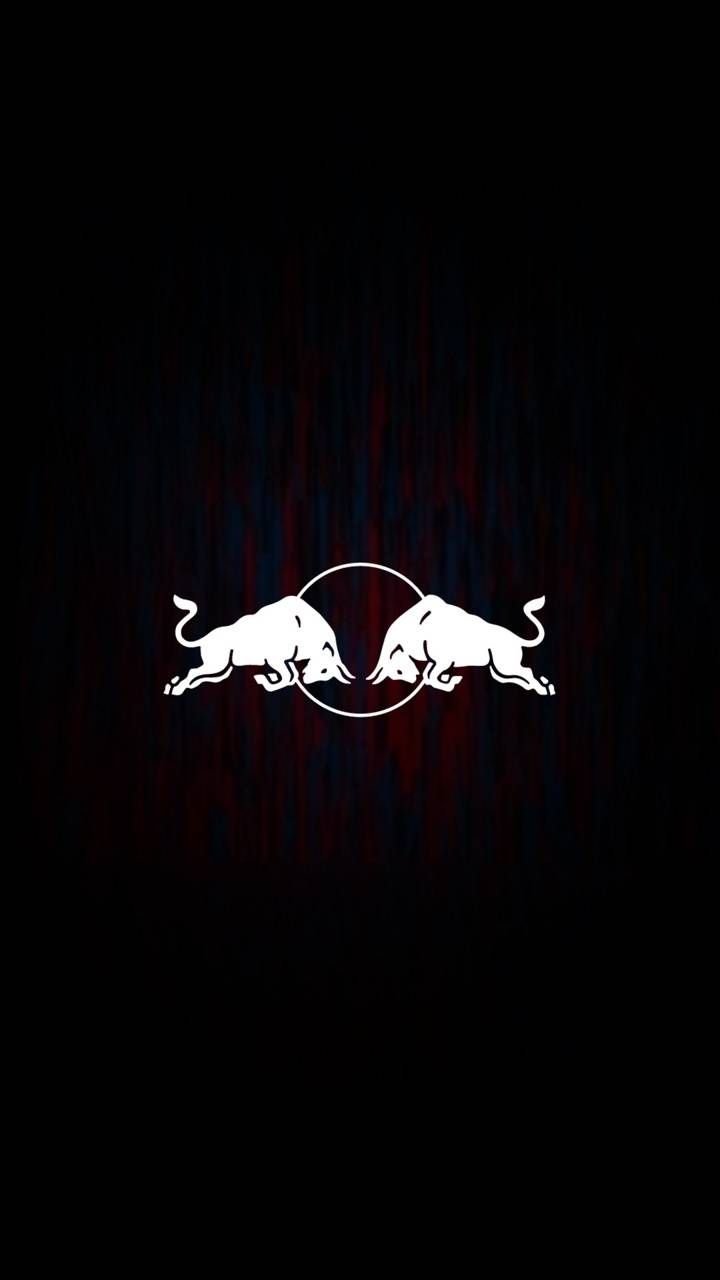 red bull logo black background