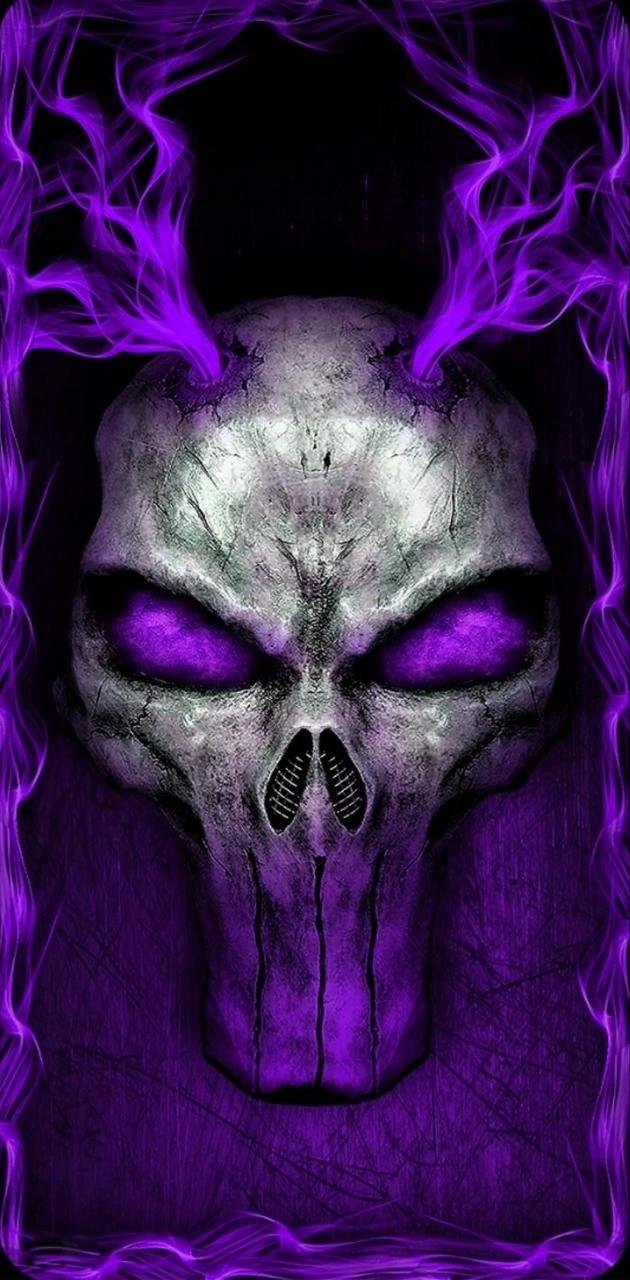 purple and black skull wallpaper