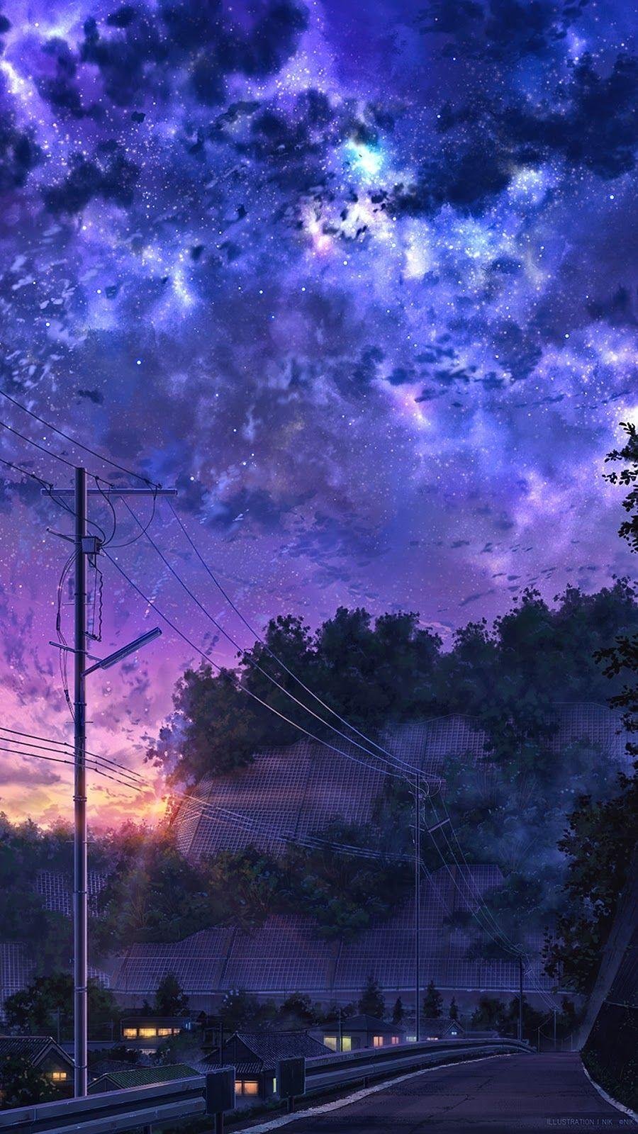 Fondo de pantalla estilo anime cielo con nubes posters for the wall •  posters cloud, sleeve, landscape | myloview.com