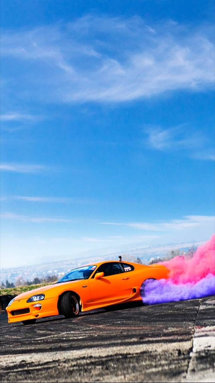 Yellow Toyota Supra Sports car