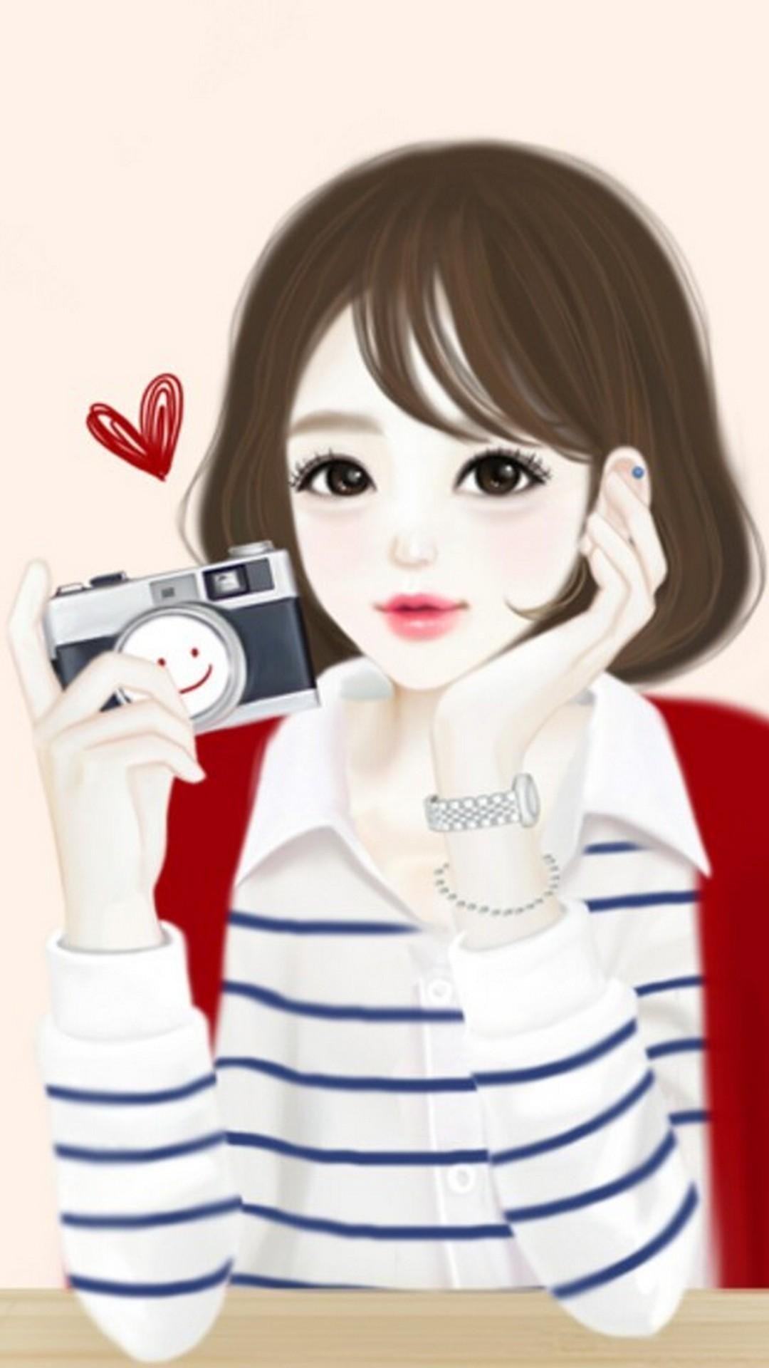 korean cartoon girl drawing