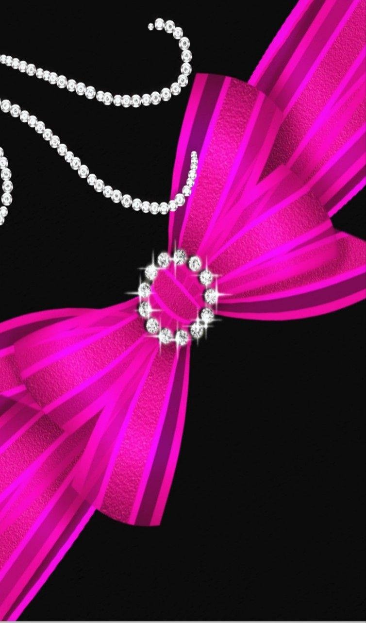 Bow cute diamonds pattern pink HD phone wallpaper  Peakpx