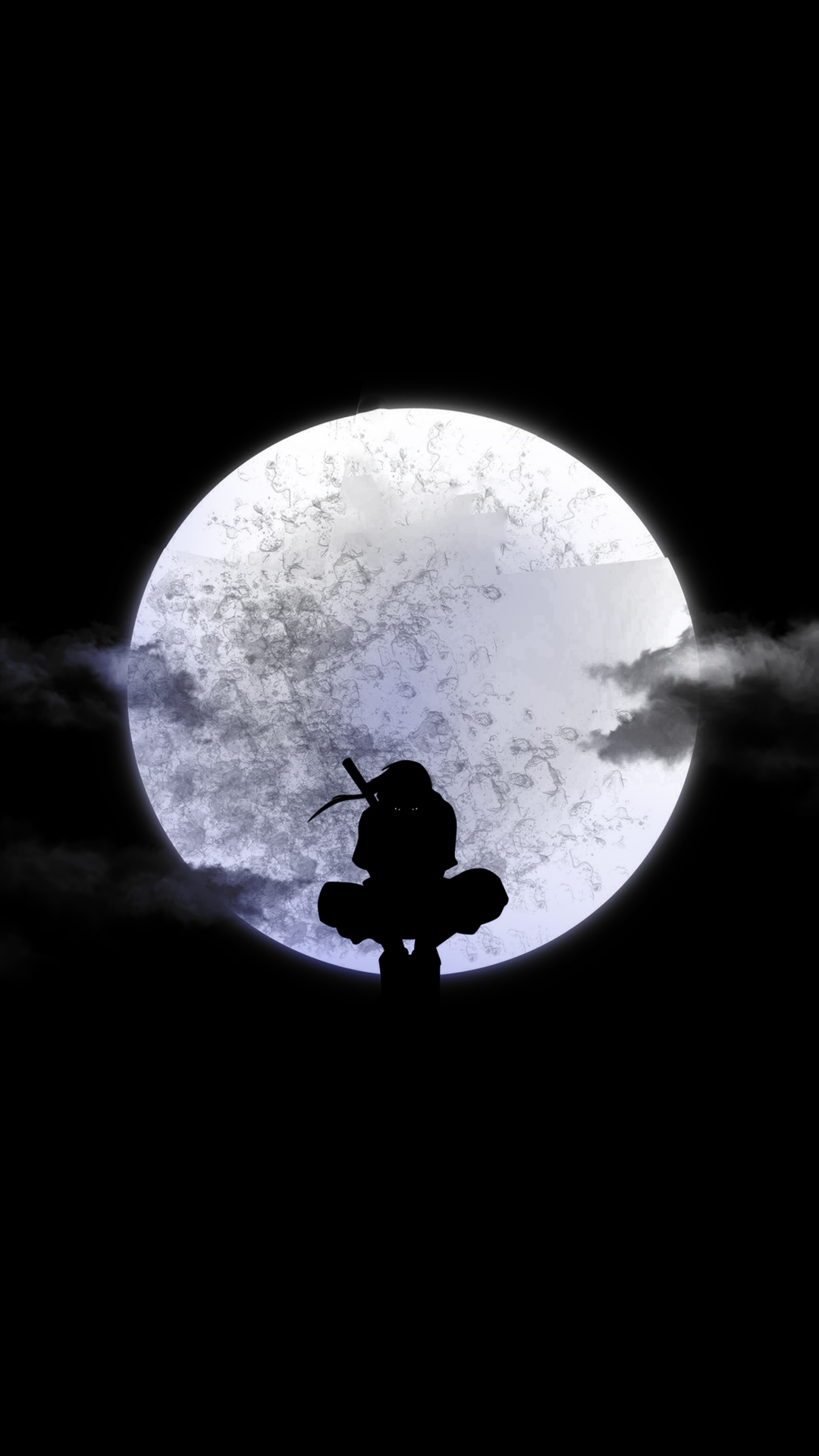 Download Naruto Black Itachi Uchiha Behind Moon Wallpaper  Wallpaperscom