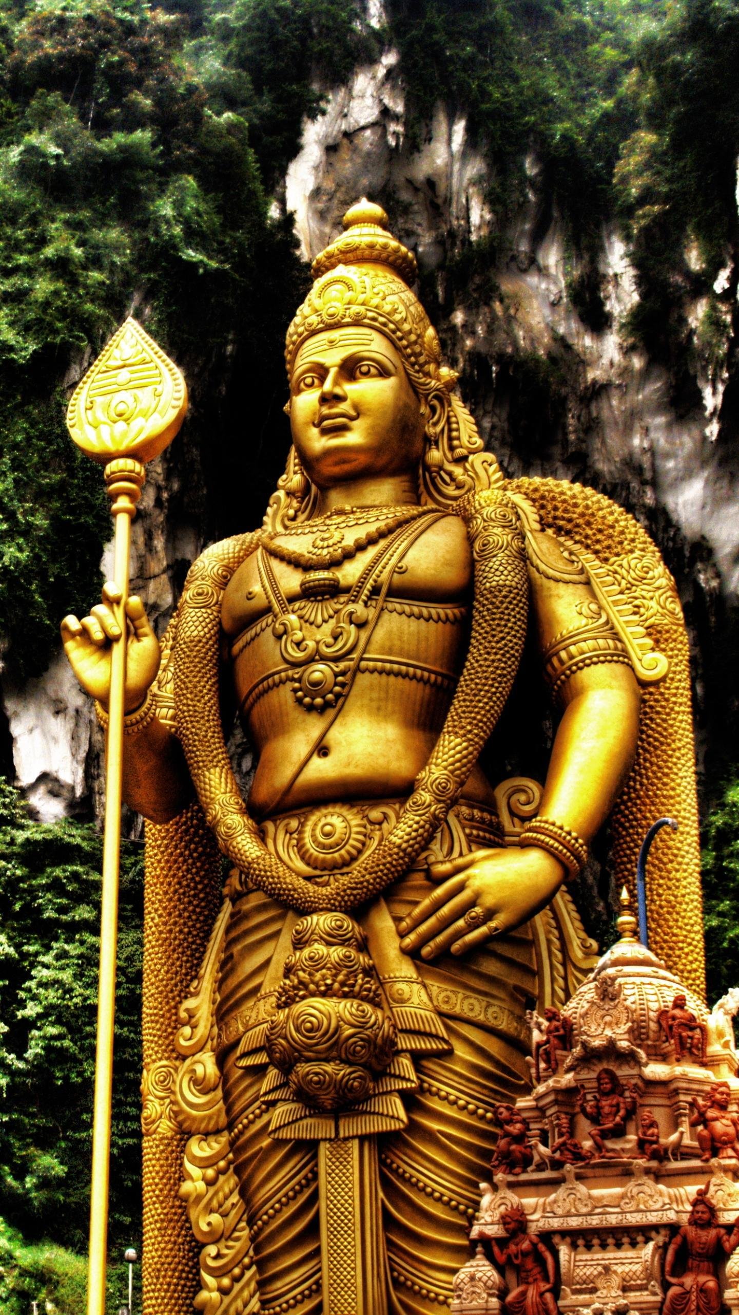 Lord Murugan Subramanya Swamy Bala Subrahmanya Bhagwan Kartik Kartikeya  Religious photo Frame Golden designed frame with  Laminated75inchesx95inches