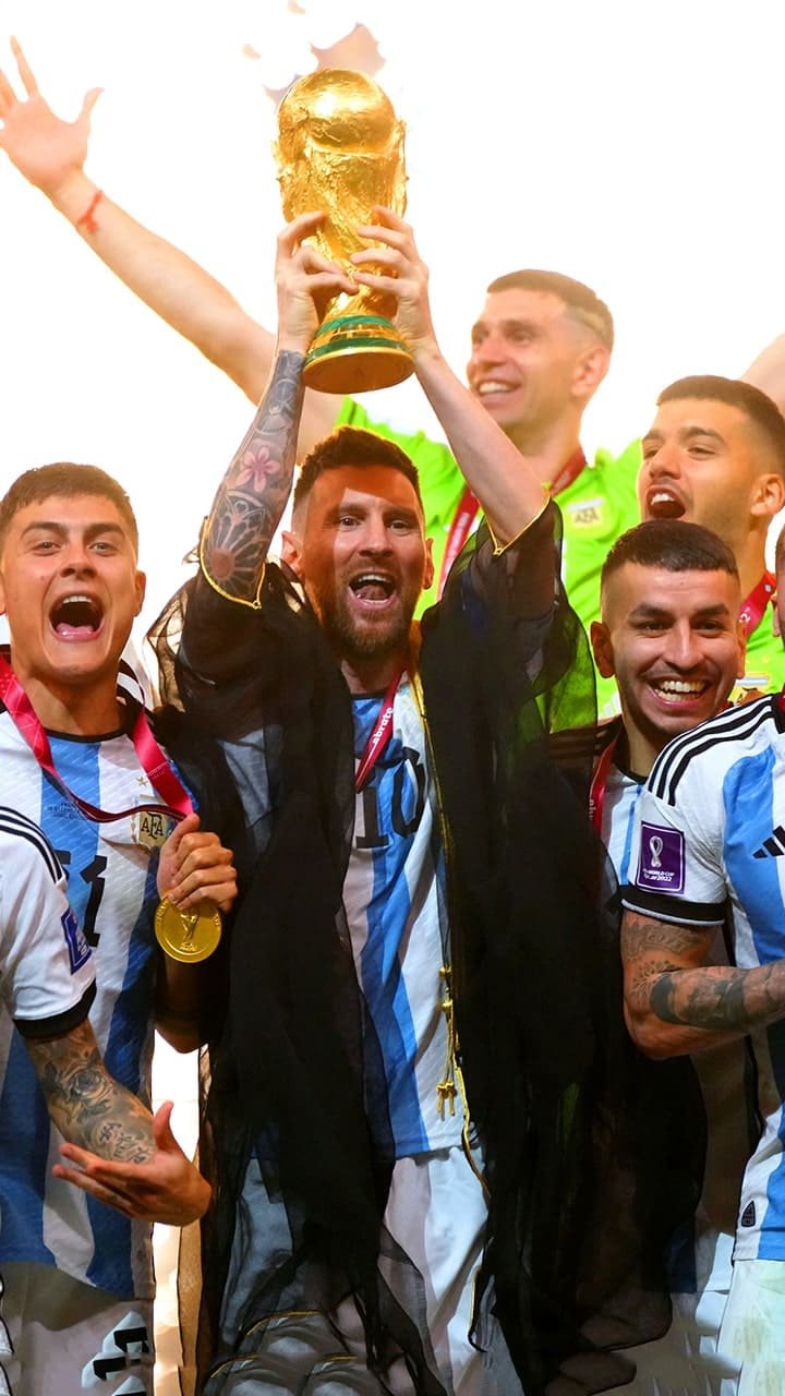 Messi Lifting Fifa World Cup Wallpaper Download  MobCup