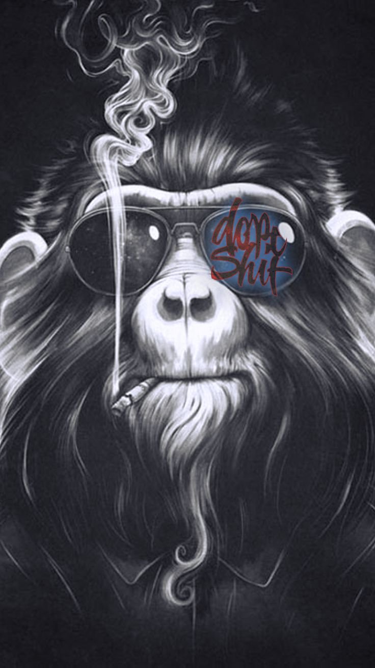 Black dope monkey smoking Wallpaper Download | MobCup