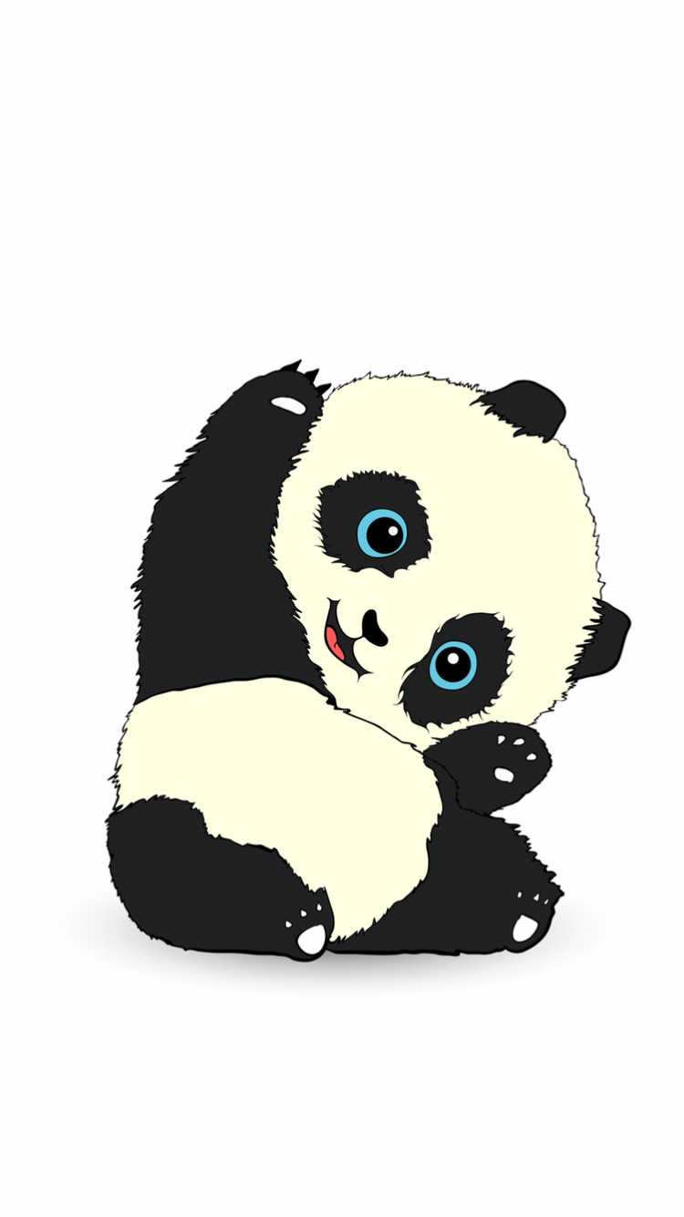 Cute Pandas Swinging Wallpaper Mural • Wallmur®