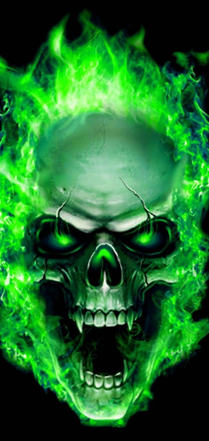 green skulls wallpaper