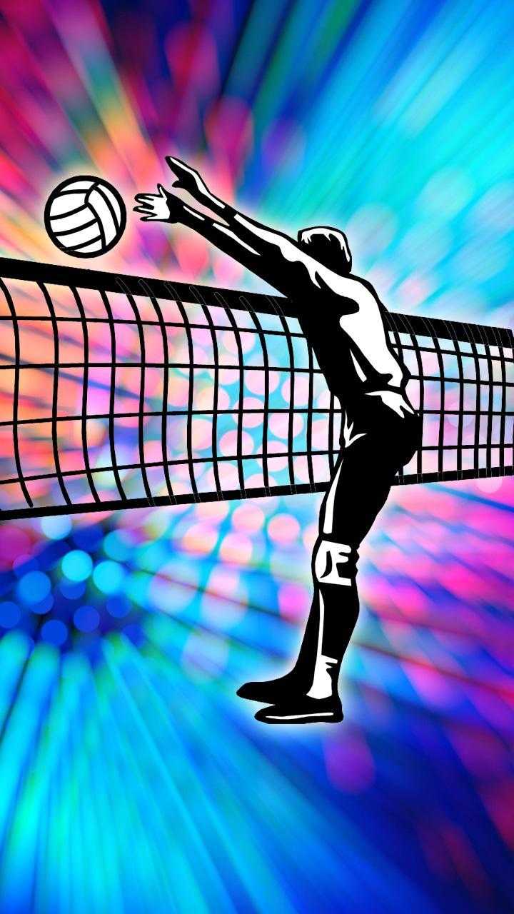 Premium Photo  Volleyball blue yellow ball in the air isolated on blue  background green free space high quality