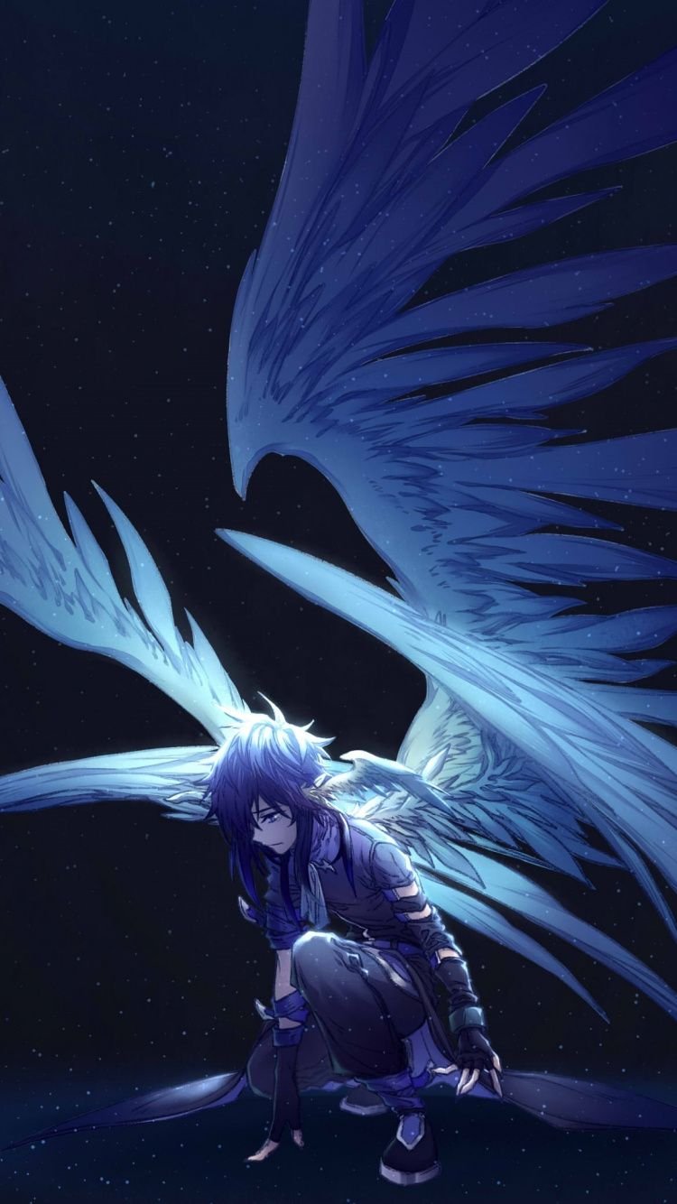 Anime Fallen Angel Male , Png Download - Anime Black Angel Wings,  Transparent Png - vhv