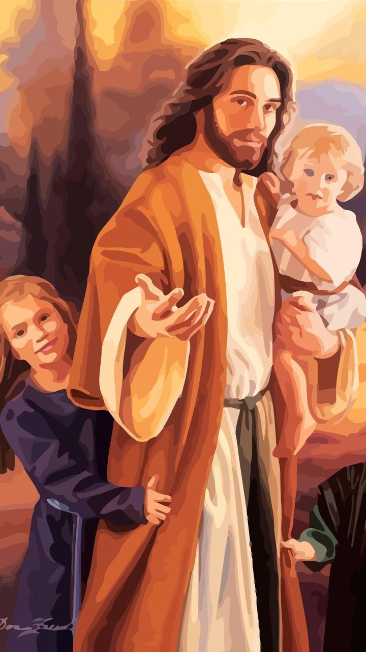 jesus christ with children wallpaper