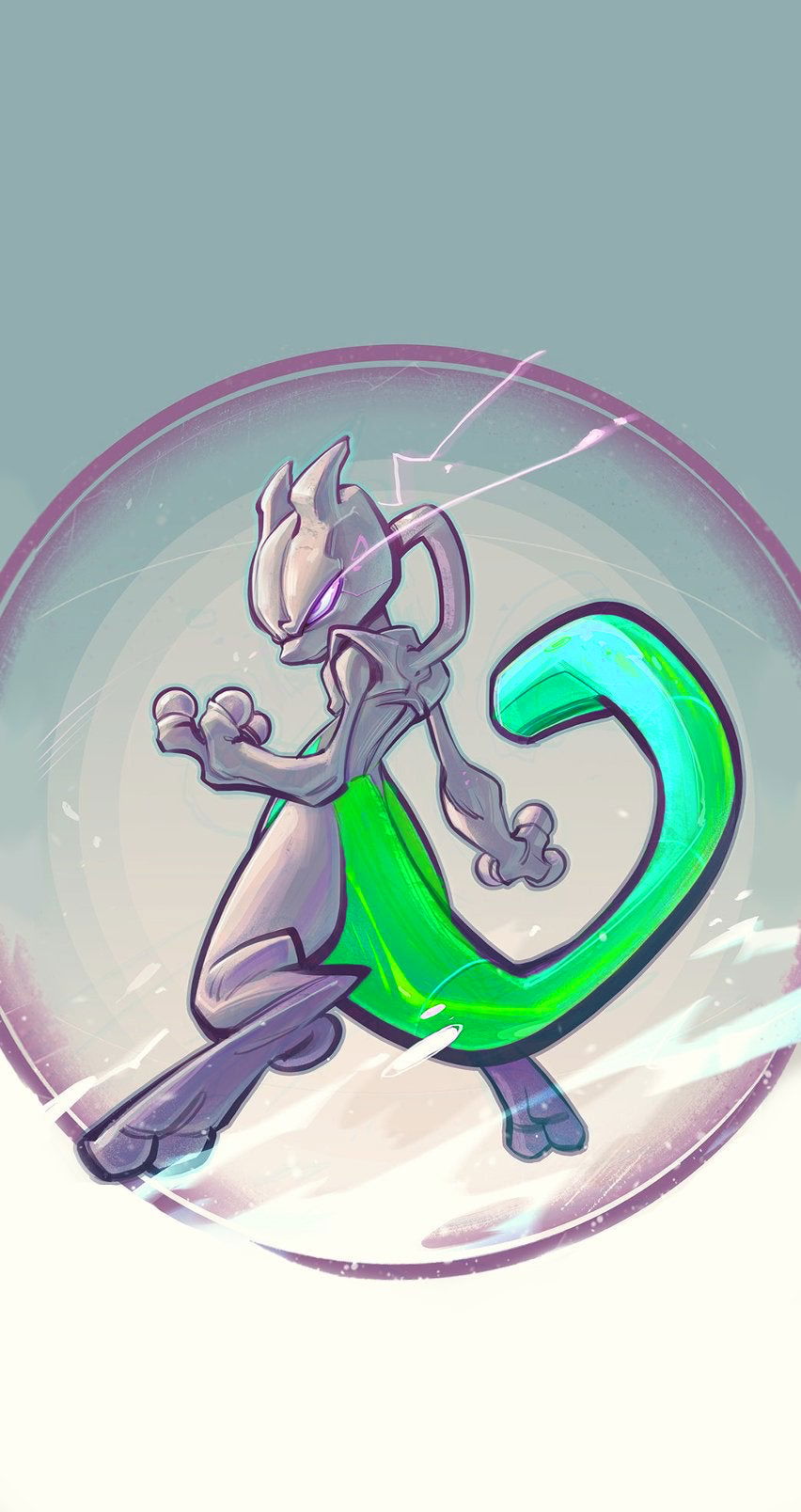 Shiny Mewtwo wallpaper, Wallpaper created from Pokemon toy …