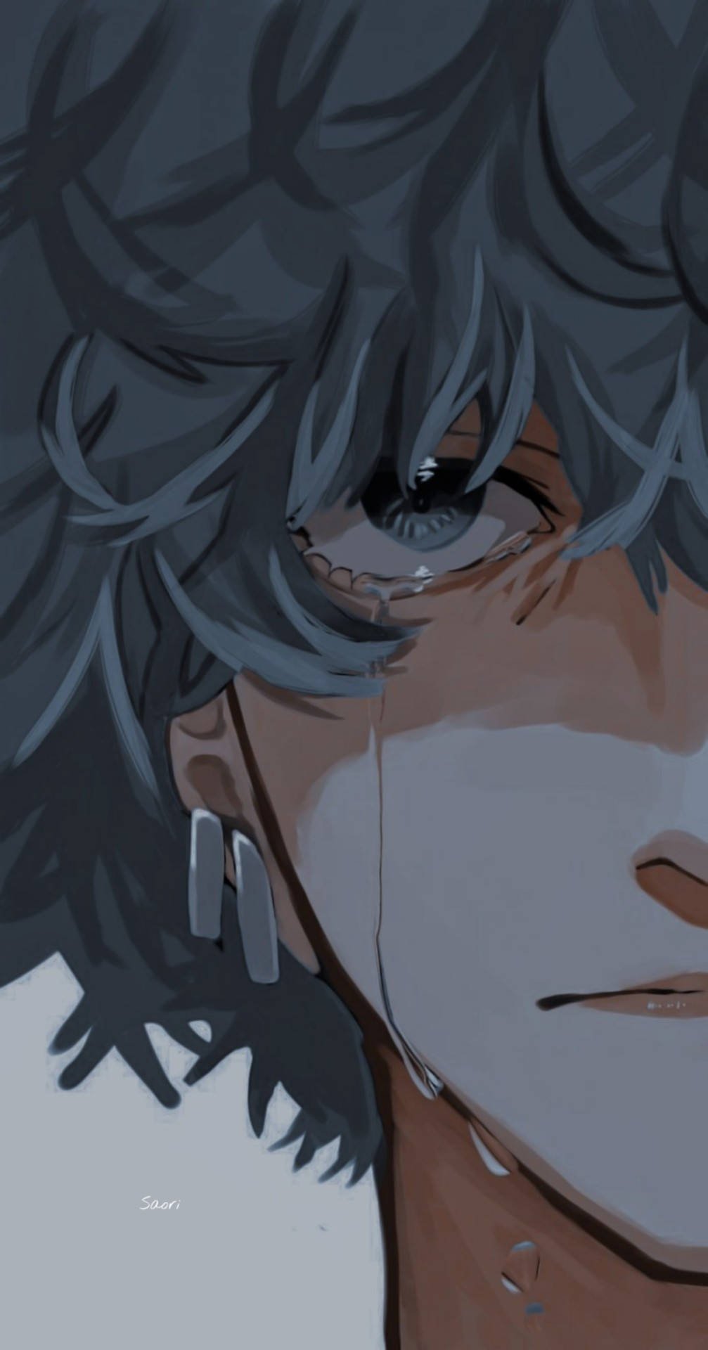 anime boy crying sad freetoedit sticker by knightqueen29
