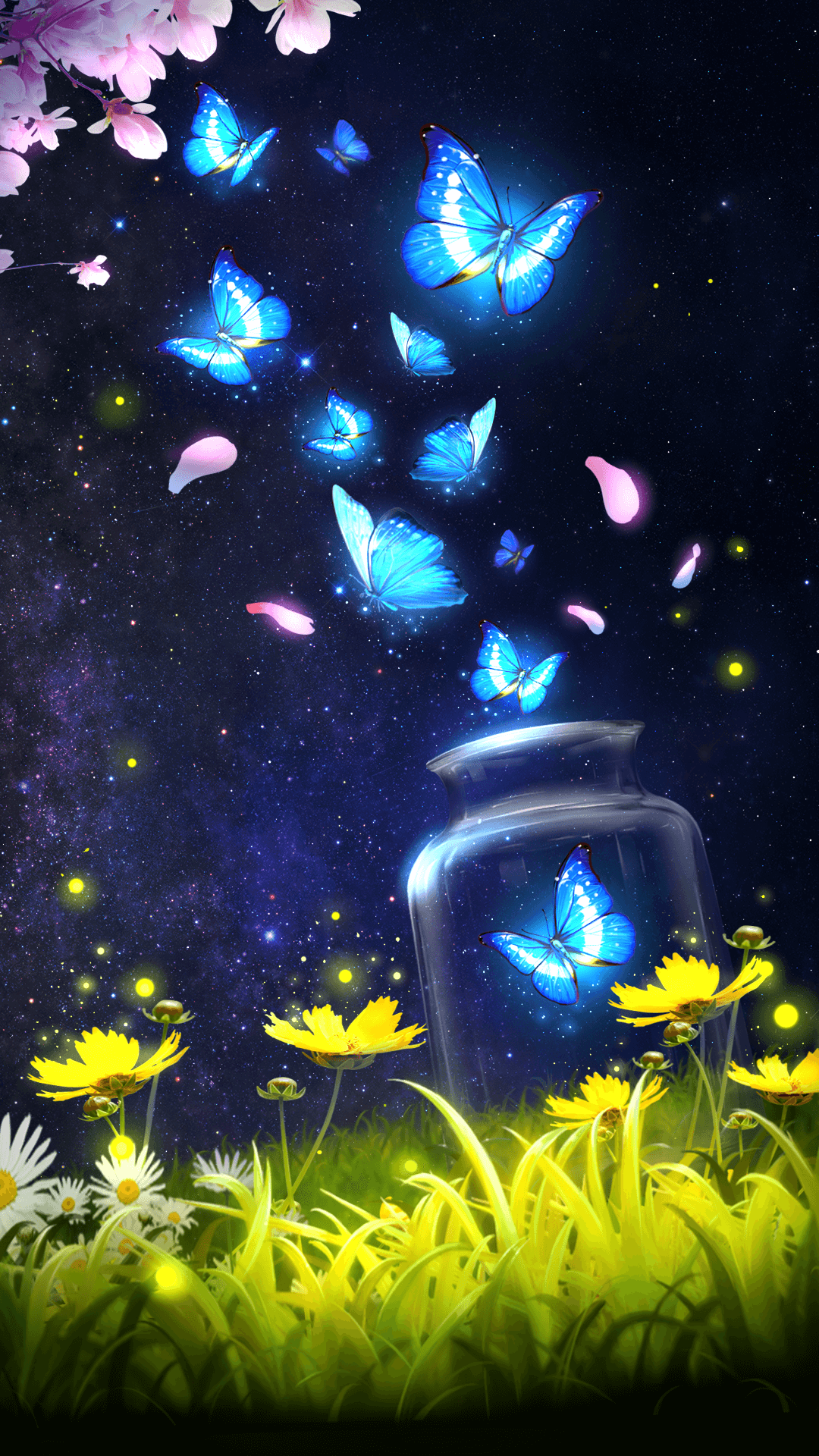 Blue Butterflies In Jar Wallpapers Download | MobCup