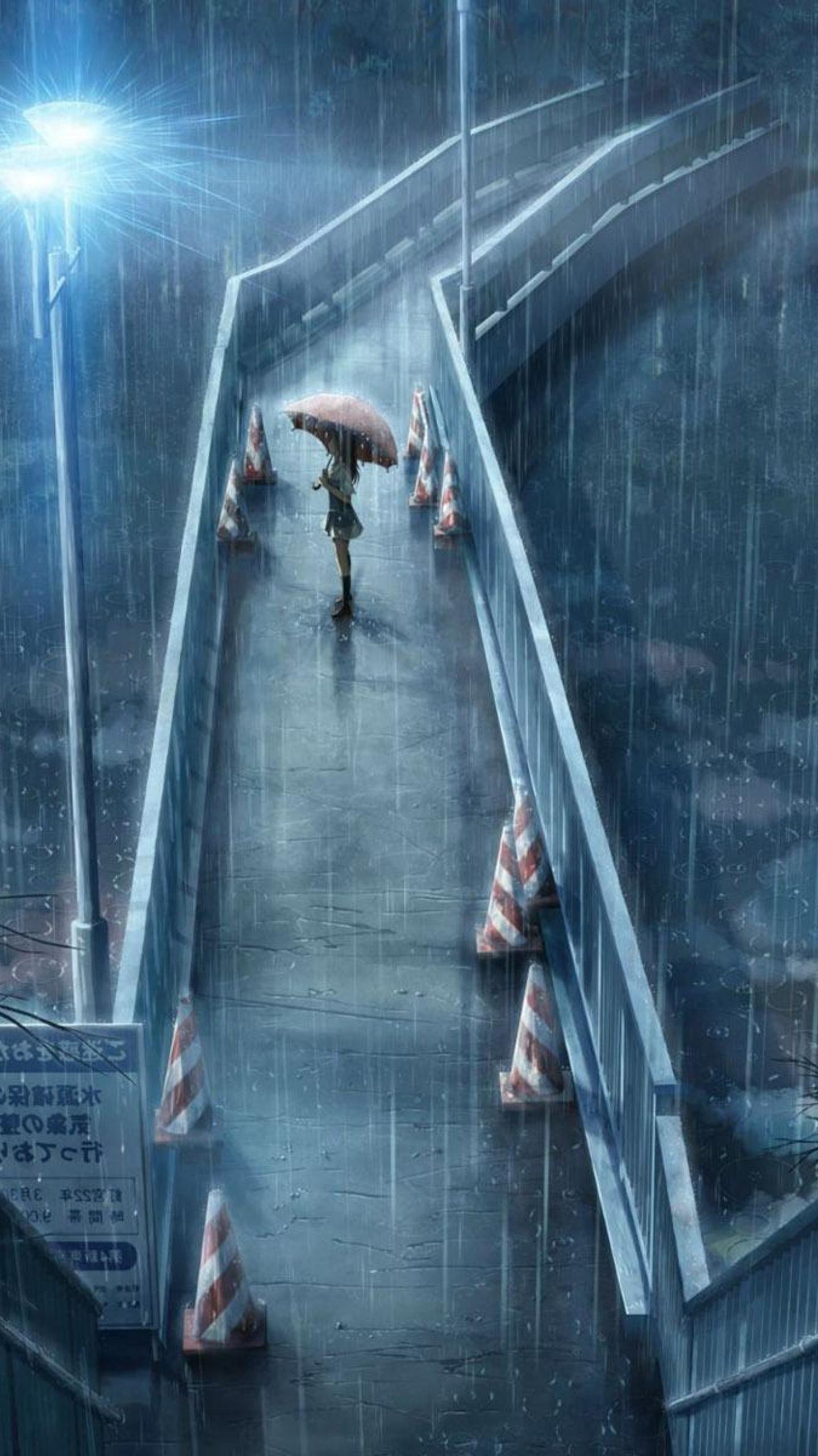 Anime Girl In Rain Wallpaper Download | MobCup