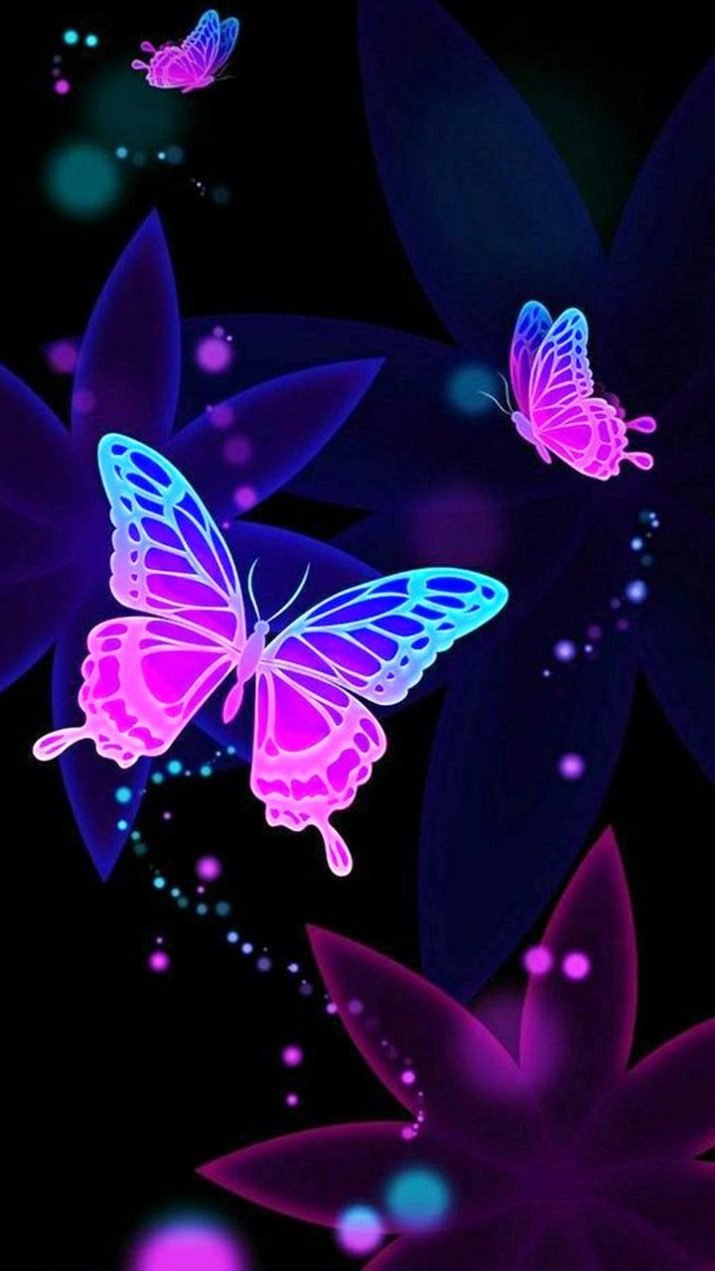 Download Colorful Little Cute Purple Butterfly Flying Around Wallpaper