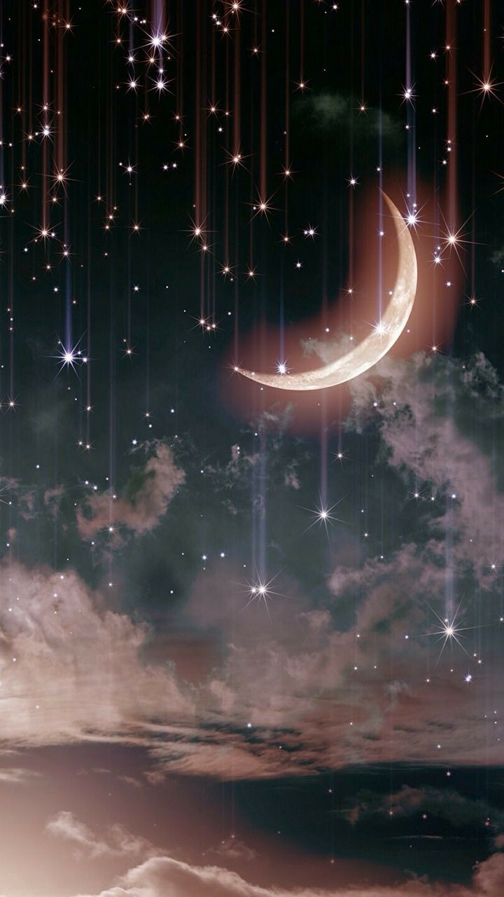 Aesthetic Moon Stars Cloud Wallpaper Download | MobCup