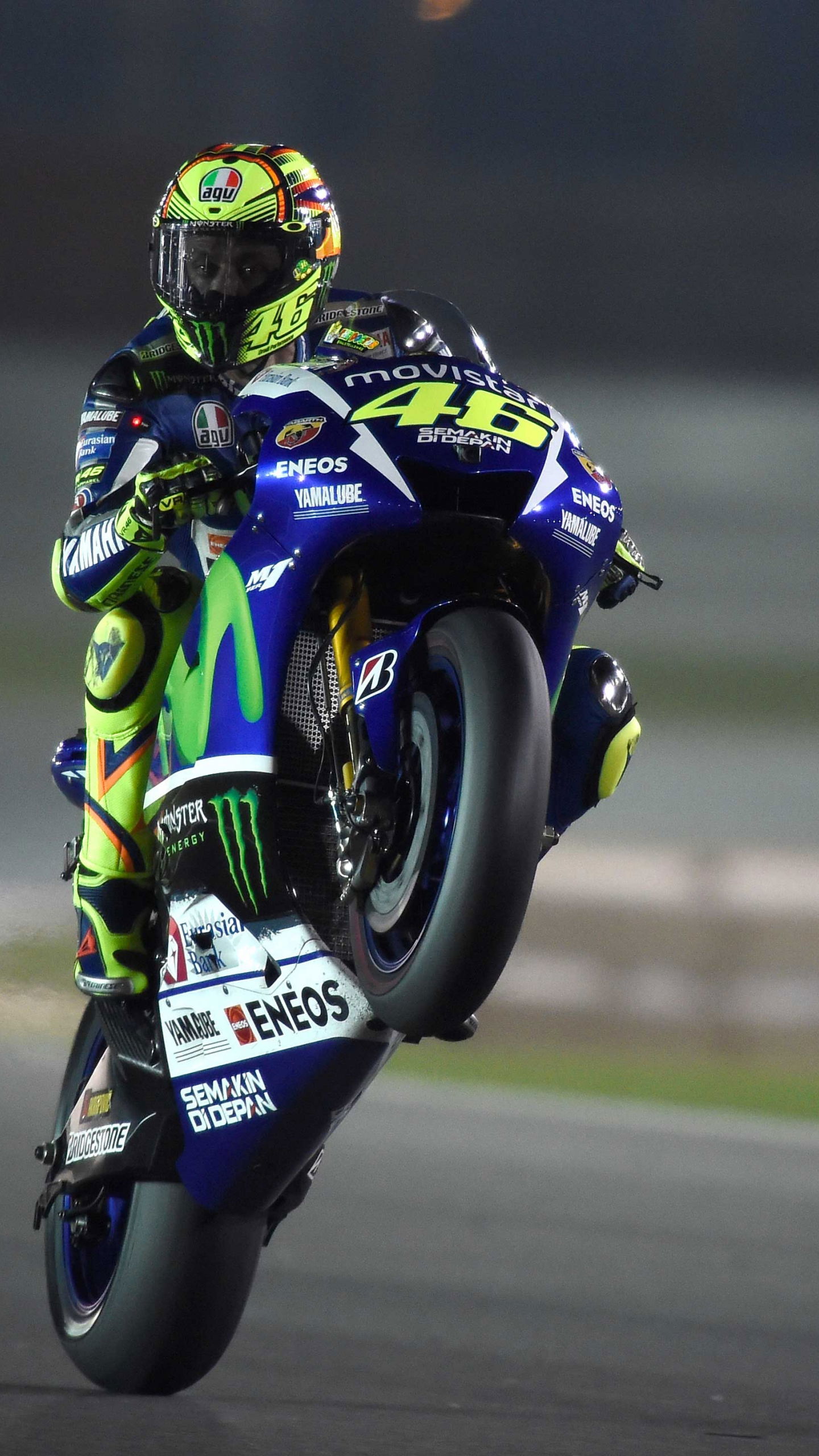 Valentino Rossi Wheelie Stunt Wallpaper Download | MobCup