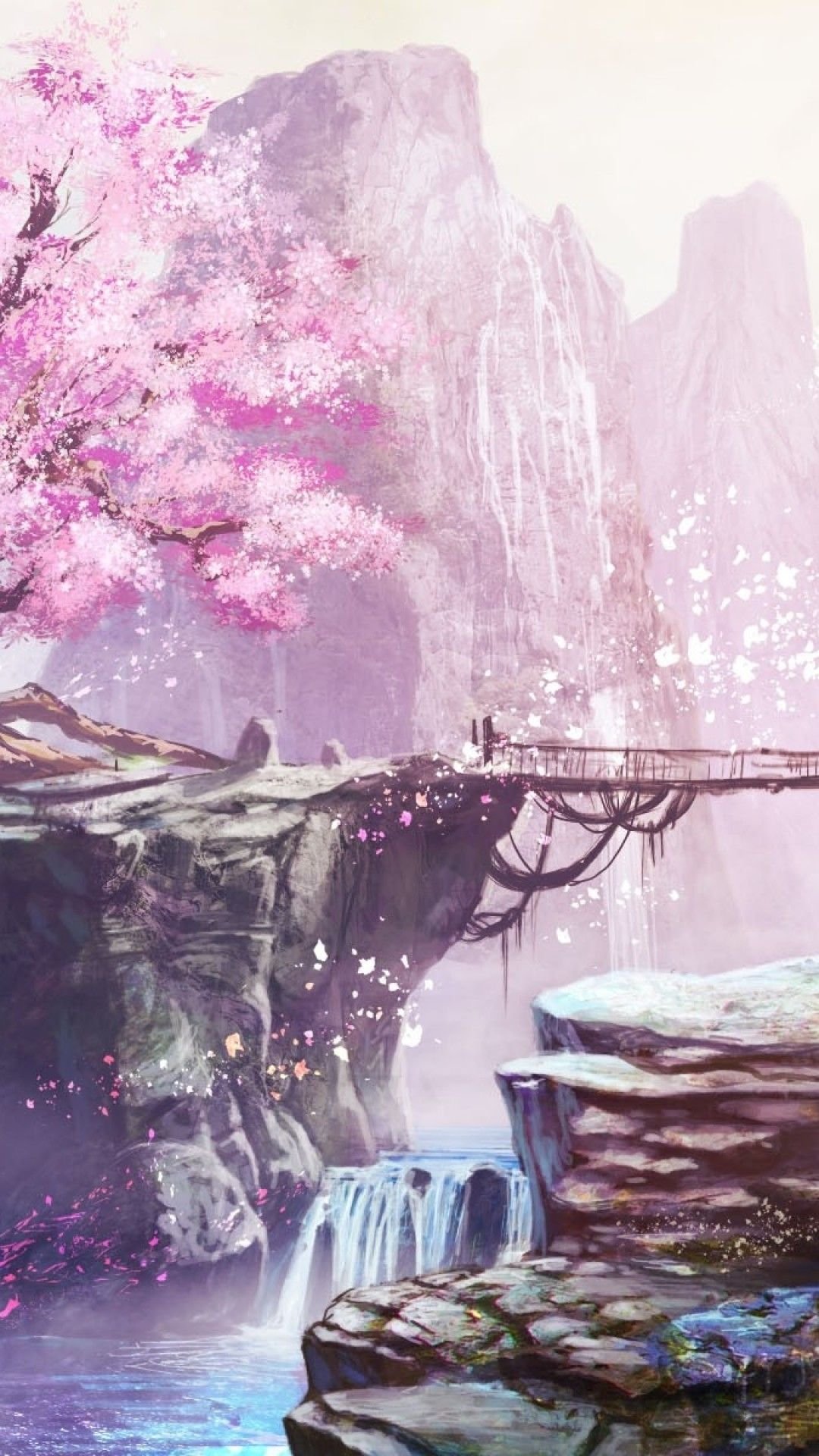 Wallpaper Anime Animegirl Cherry Blossom Blossom Tree Background   Download Free Image